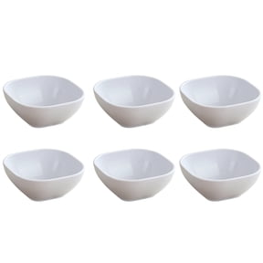 6 Pack Plastic Dip Bowls Set, Mini Bowl Soy Sauce Plate, Condiment Server, Can be Used for Ketchup, Vinegar,BBQ and Party Dinner