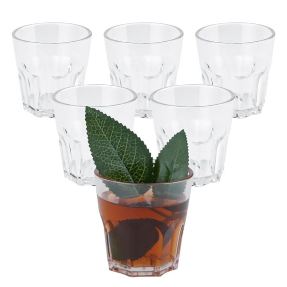 6 Pack Plastic Drinking Glasses, 5.4oz Unbreakable Juice Cups, Reusable Clear Drinking Tumblers, BPA Free Acrylic Cups for Water, Cocktail, Dishwasher-Safe
