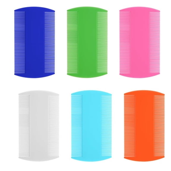 6 Pack Plastic Hair Combs,Fine Tooth Combs for Long and Short Hair,Double-Sided Dense Tooth Combs,Cat and Dog Flea-Proof Combs,Plastic Pet Hair Supplies