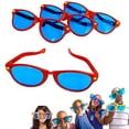 thumbnail image 1 of 6 Pack Plastic Jumbo Blue Lens Sunglasses for Costumes or Photo Booth Props, 1 of 7