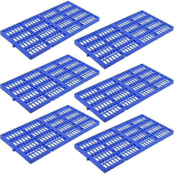 6 Pack Plastic Pallets 11.8x23.6x1.18 In 1100 lbs Capacity per Pallet Interlocking Storage Floor Pallets