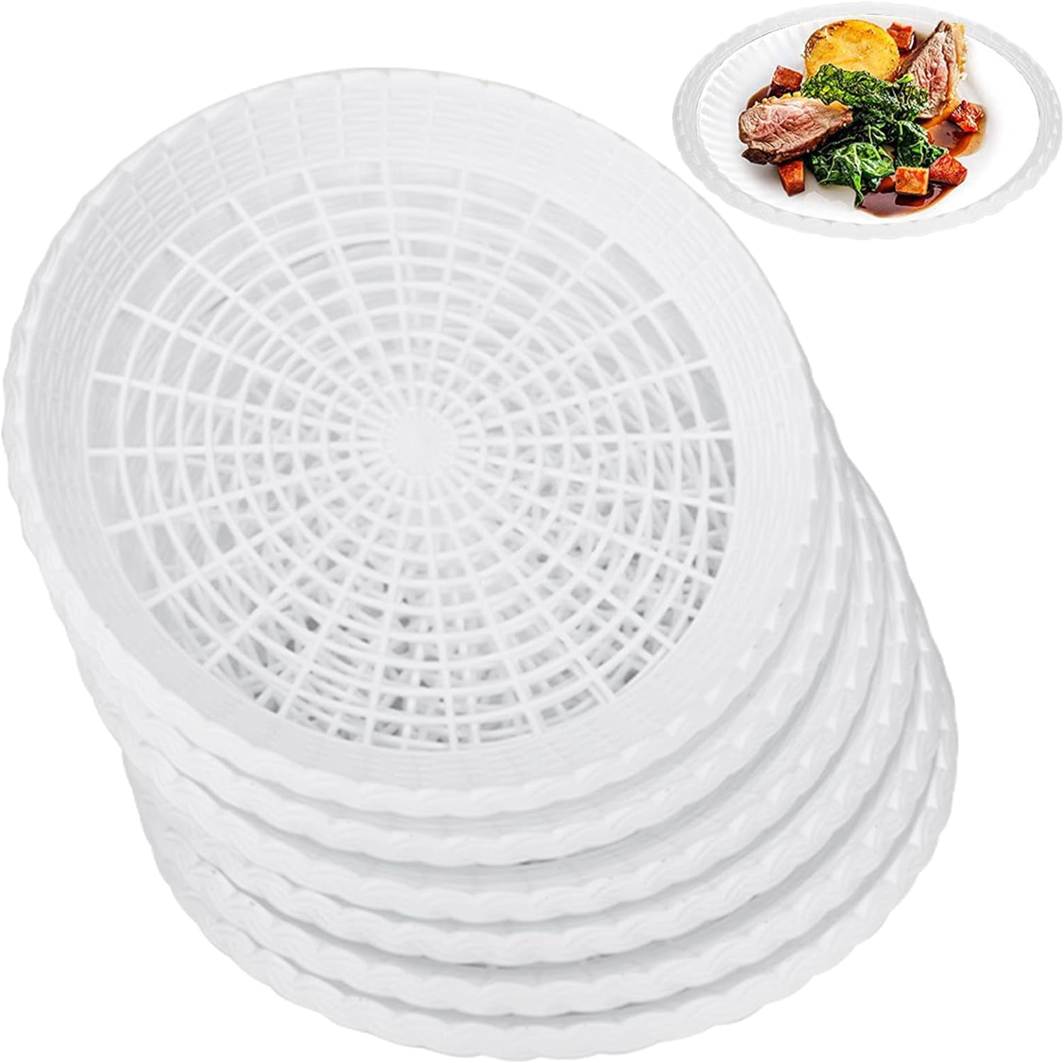 6Pack Plastic Paper Plate Holders Reusable Plate Holders for BBQ and Picnics
