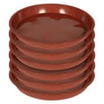 thumbnail image 1 of 6 Pack Plastic Plant Saucer Heavy Duty Planter Saucers 10 inch Plant Pot Saucers Plastic Water Trays for Indoors and Outdoors Flower Plant Plant Drip, Terracotta, 1 of 8