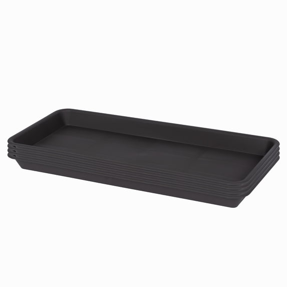 6 Pack Plastic Plant Tray Saucers Rectangular Heavy Duty Indoor Planter ...