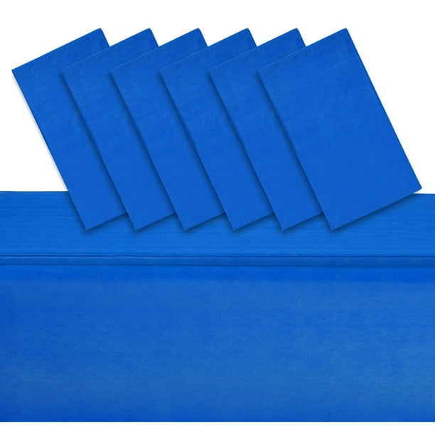 6 Pack Plastic Royal Blue Tablecloth for Parties, Rectangular Table Decorations, 54 x 108 Inches