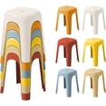 thumbnail image 1 of 6 Pack Plastic Stackable Stools, Linor 18.1 Inch Height Colorful Nesting Stools, Portable Backless Stool, Flexible Seating Chairs for School Home Office, 1 of 5