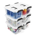thumbnail image 1 of 6 Pack Plastic Storage Bins With Lids 7 Quart Stackable With Buckle Latches Handles Organizer Totes For Home Office Pantry, 1 of 8