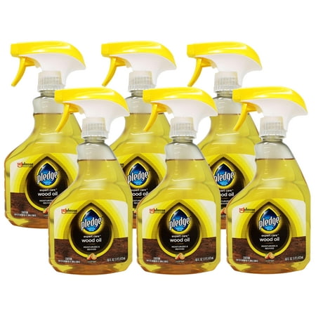 6 Pack - Pledge Wood Oil, Expert Care, Trigger Spray – Moisturizes & Revives with Orange Scent, 16 oz