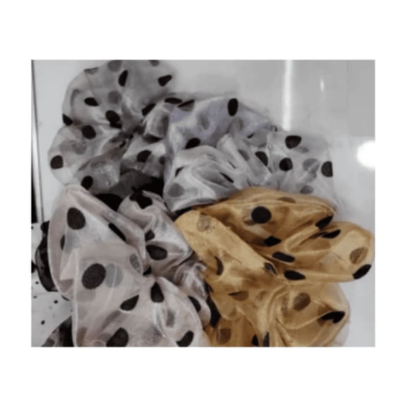 6-Pack Polka Dot Organza Scrunchies Sheer Elastic Hair Ties for Women & Girls