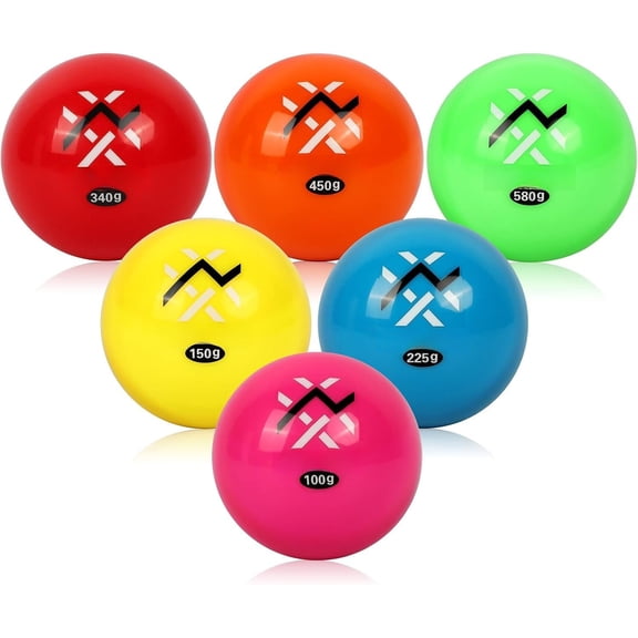 6 Pack Poly Practice Baseballs & Softballs, Various Weighted Balls for Throwing, Hitting and Pitching