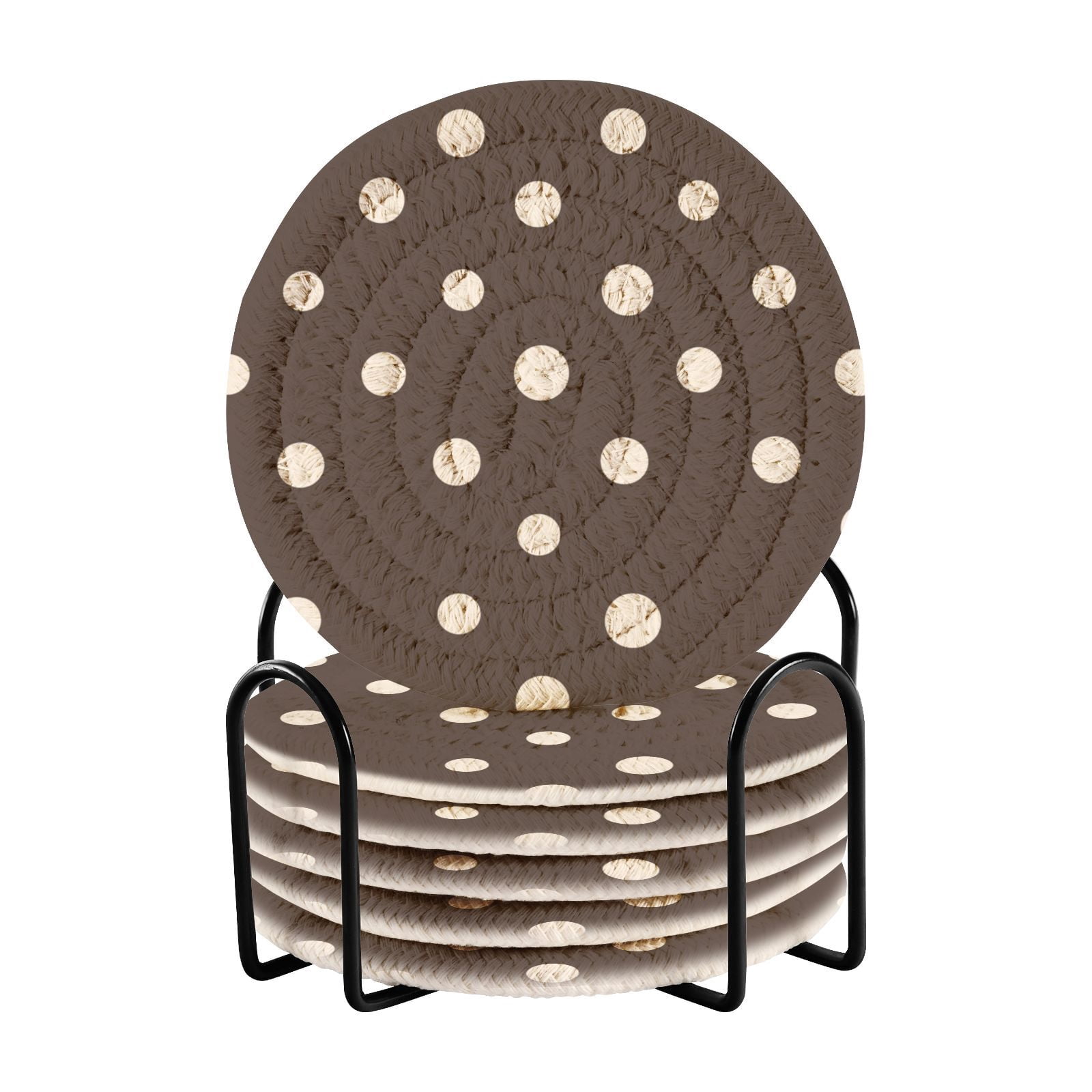 6-Pack Polyester Coil Coasters with Holder - Heat-Resistant (140℃), Non ...