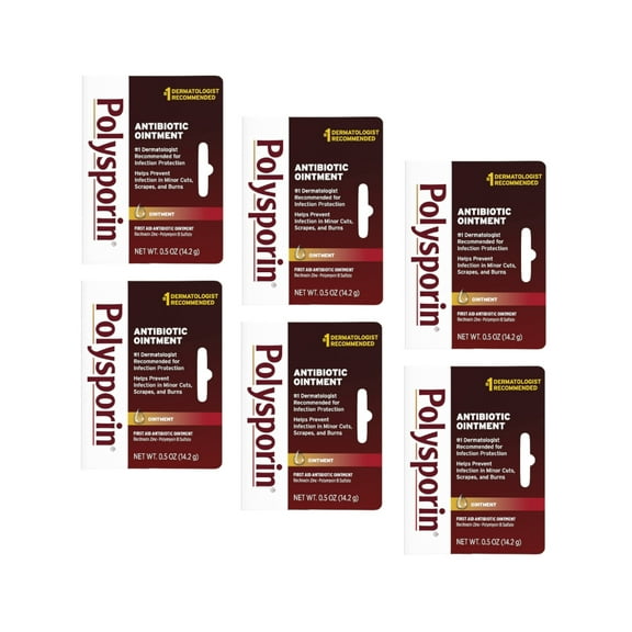 Polysporin First Aid Antibiotic Ointment - 1/2 Oz, 6 Pack