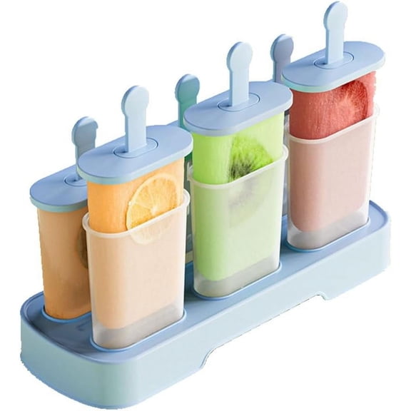 6 Pack Popsicle Molds Set, BPA Free Ice Pop Maker with Sticks, Easy Release Homemade Ice Cream Molds, Reusable Freezer Popsicle Maker for Kids & Summer Treats, Blue