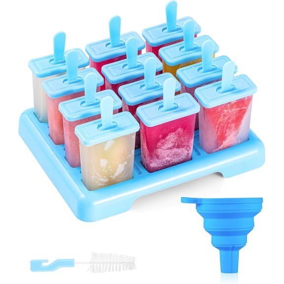 6 Pack Popsicle Molds Set, BPA Free Ice Pop Maker with Sticks, Easy Release Homemade Ice Cream Molds, Reusable Freezer Popsicle Maker for Kids & Summer Treats, Blue