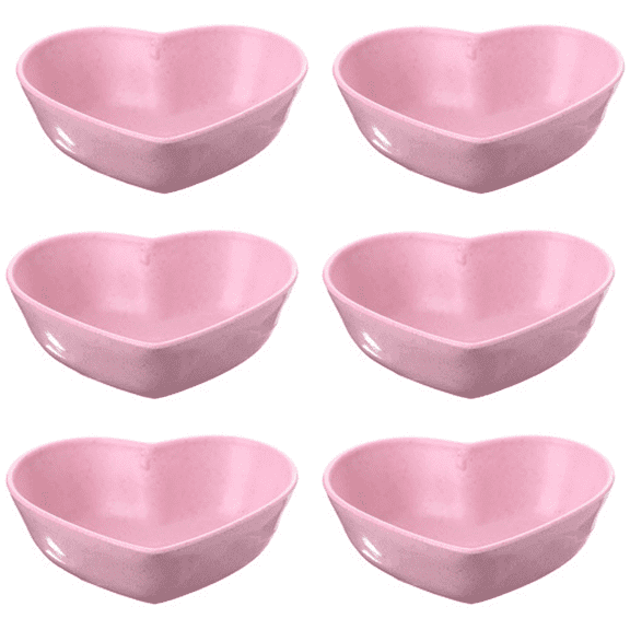 6 Pack Porcelain Sauce Dish, Heart-shaped Dip Bowls, Ceramic Ring Dishes Candle Tray, Seasoning Dishes Appetizer Plates