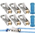 thumbnail image 1 of 6-Pack Portable Paracord Tensioner - Knot-Free Roller Rope Adjuster Secure Lock Tightening Tool for Tent Guy Lines Tarps Boating Camping Outdoor Survival Gear, 1 of 8