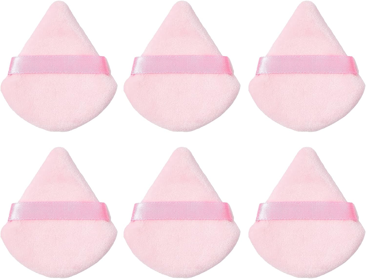 6 Pack Powder Puff Velvet Soft Triangular Makeup Puff Washable Makeup