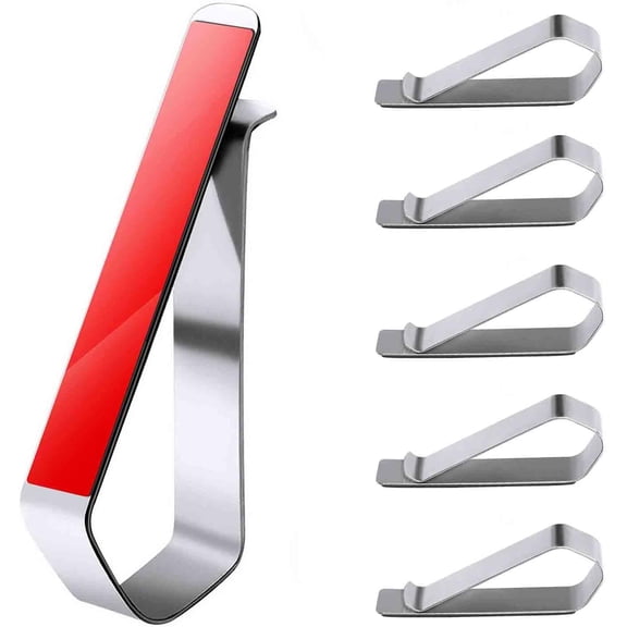 6-Pack Premium Stainless Steel Clips with 3M Adhesive – DIY Car Sun Visor Mounting Kit for Photo Frames (Not Included), Strong Hold Accessory for Custom Displays, Versatile for Home & Office & Use