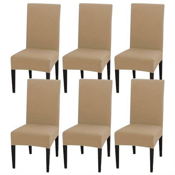 6-Pack Premium Stretch Dining Chair Covers – Elastic Slipcovers for Home, Office, Weddings & Hotel Décor, Furniture Protectors for Kitchen & Living Room, Thick 160gsm Fabric