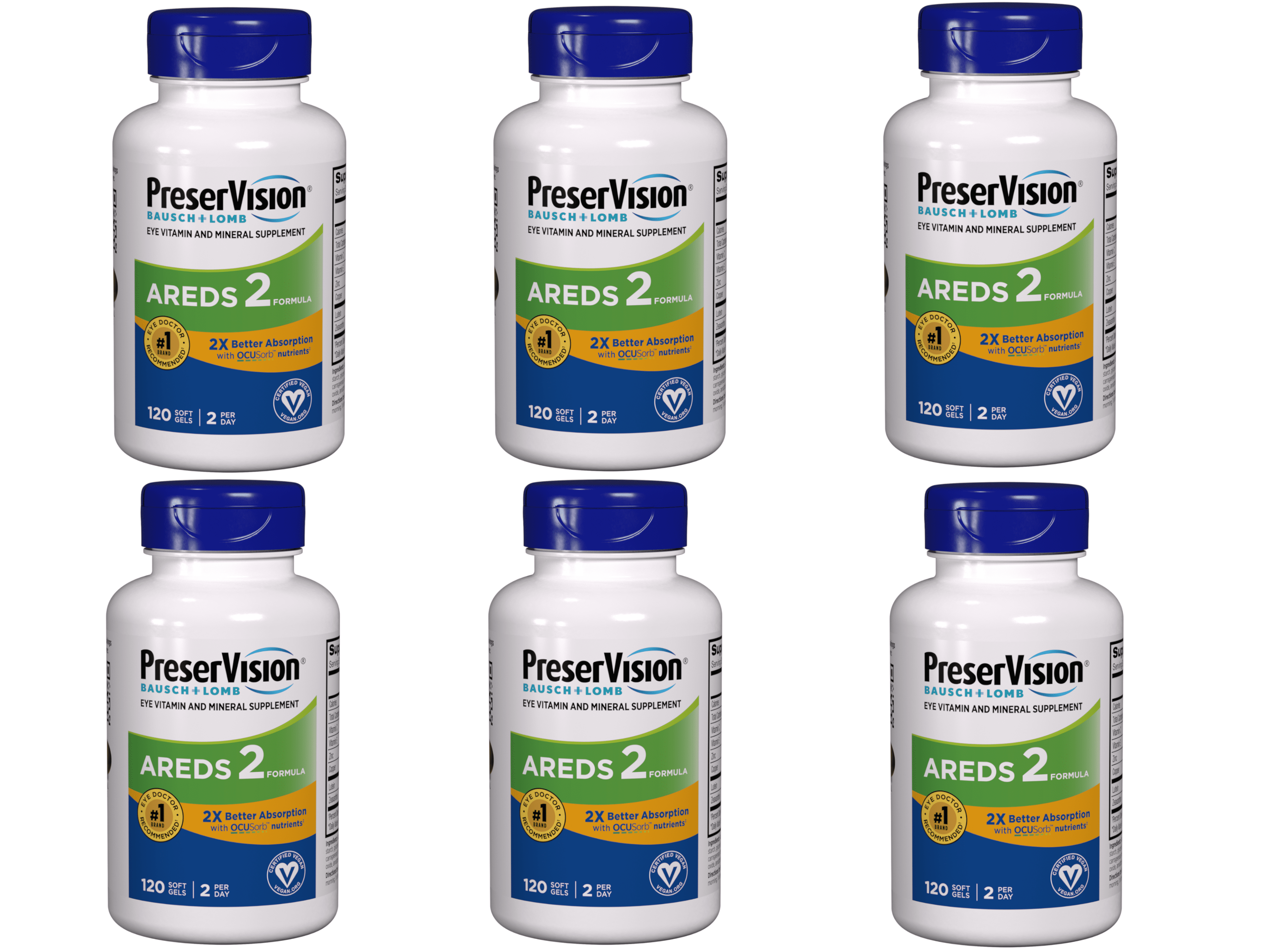 6 Pack - PreserVision AREDS 2 Eye Vitamin & Mineral Supplement