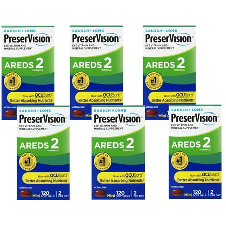 PreserVision Areds 2 Vitamin and Mineral Supplement Soft Gels 120 ea, 6 Pack