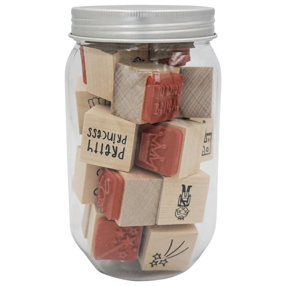 Recollections Princess Jar of Wood Stamps, 6 Pack