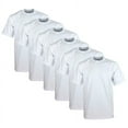 thumbnail image 1 of 6 Pack Pro Club Men's Heavyweight Short Sleeve Crew Neck T-Shirt - White - Large, 1 of 2