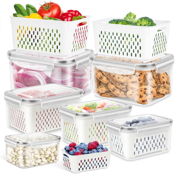 6 Pack Produce Savers Food Storage Containers Fridge Pantry Organization