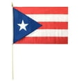 thumbnail image 1 of 6 Pack Puerto Rico 12"x18" 68D Rough Tex Nylon Wooden Stick Flag 24" Staff, 1 of 1