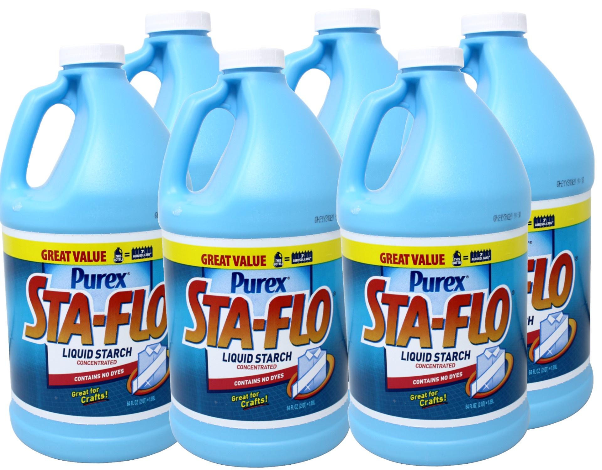 6 Pack Purex StaFlo Liquid Starch, Concentrated, Great for Crafts 64