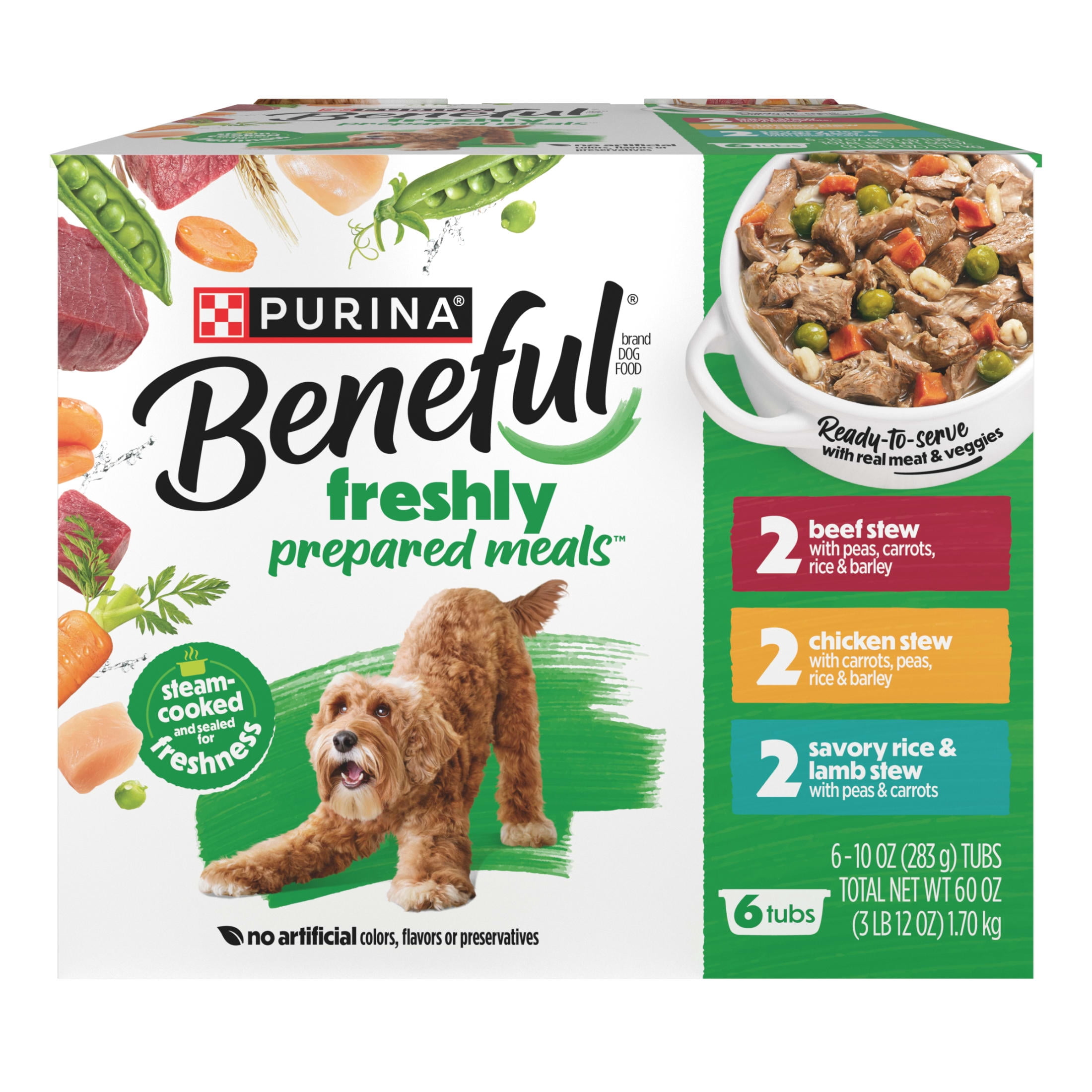 Purina Beneful Dog Food Freshly Prepared Meals Variety packWet Dog Food with Gravy, 10 oz.