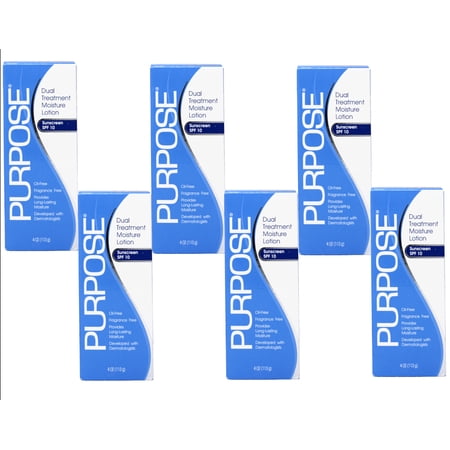 6 Pack - Purpose Dual Treatment Moisture Lotion SPF10 4 OZ Each