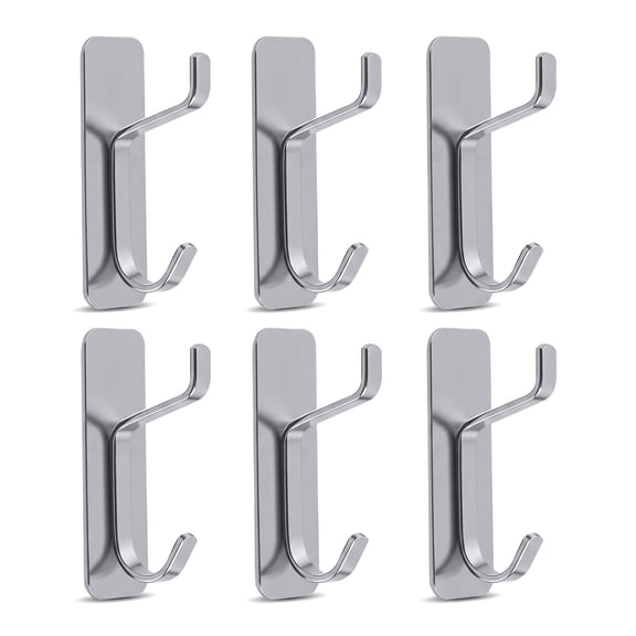 6 Pack Purse Hook for Wall, Heavy Duty Stainless Steel Adhesive Hooks, Holds 13 lbs, Damage-Free - for Coats, Bags, Dorm & Closet