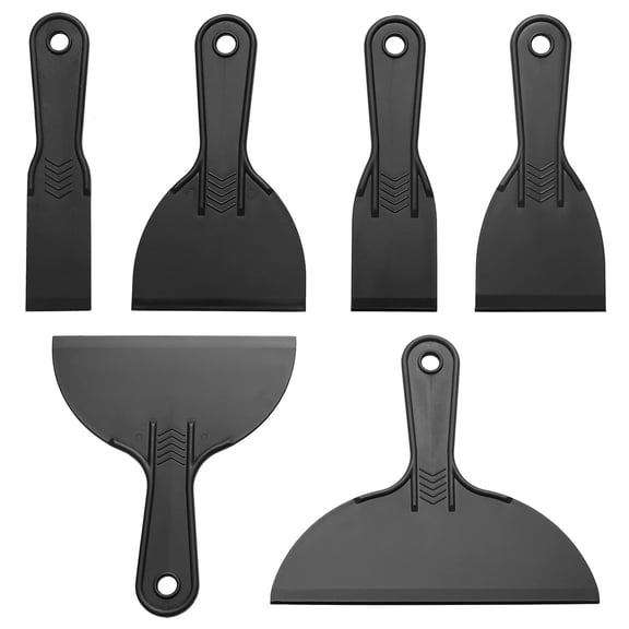 6 Pack Putty Knife, Flexible Plastic Paint Scraper Tool for Spackling,Putty Knife Set, Spreader, Spackle Tool, Plastic Putty Knife Scraper, Scraper Tool, Putty Scraper