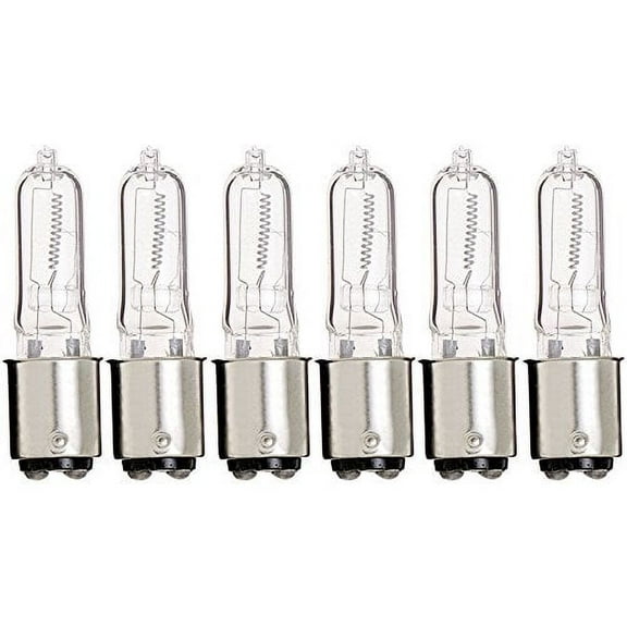 (6 Pack) Q50CL/DC - 120-Volt - Halogen JD Type T4 - BA15D - DC Bayonet Bas...