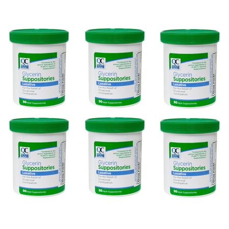 6 Pack Quality Choice Glycerin Suppositories Laxative 50 Count Each