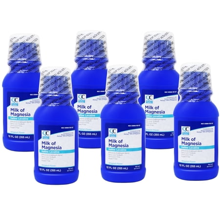 Quality Choice Original Flavor Milk Of Magnesia Laxatives Liquid for Indigestion 12oz 6 Count