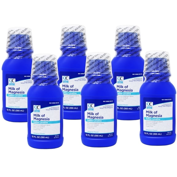 Quality Choice Original Flavor Milk Of Magnesia Laxatives Liquid for Indigestion 12oz 6 Count