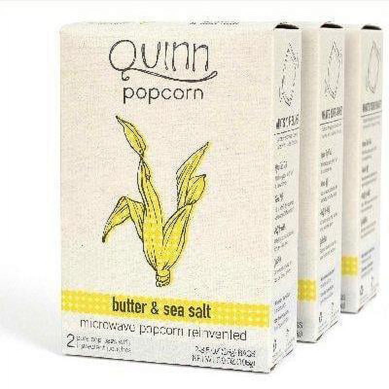 6 Pack Quinn Popcorn Microwave Popcorn Reinvented {butter & Sea Salt
