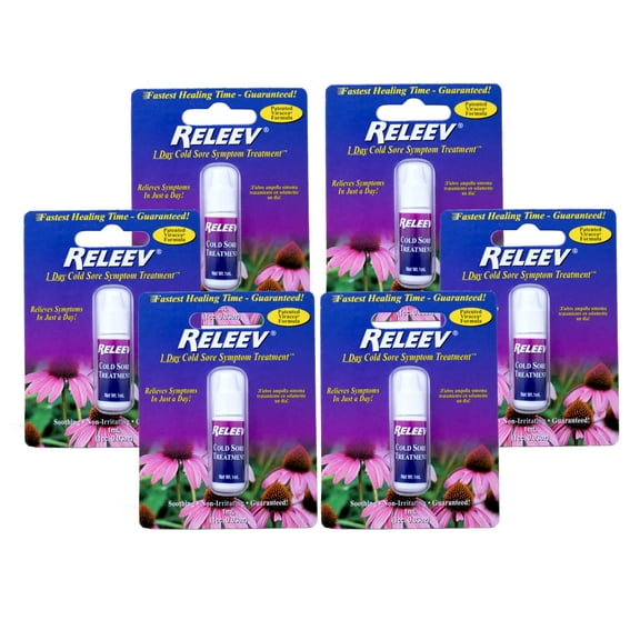 6 Pack - RELEEV 1-Day Cold Sore Symptom Treatment 1 mL (.034 oz)