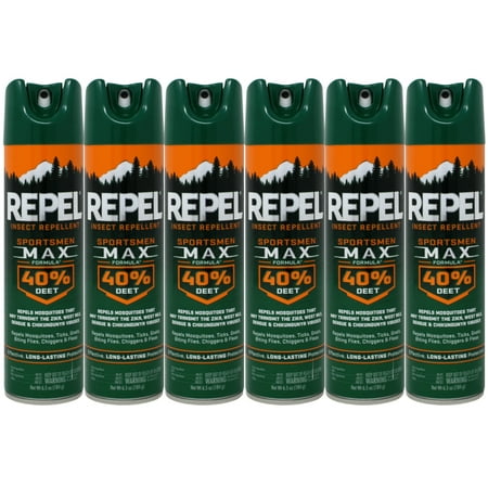 6 Pack REPEL Insect Repellent Sportsmen MAX 40% DEET 6.0 Oz Each