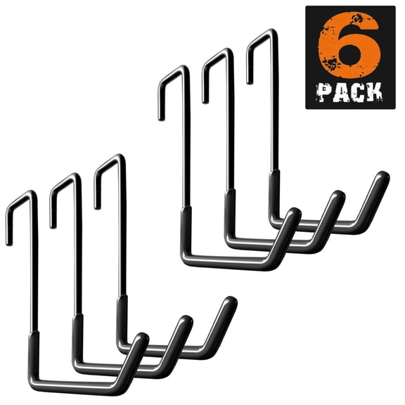 6 Pack Rafter Hangers Hooks, Garage Bike Hooks with Non Slip Coating, Large S Hanger for Hanging Bike, Ladders Ropes, Black