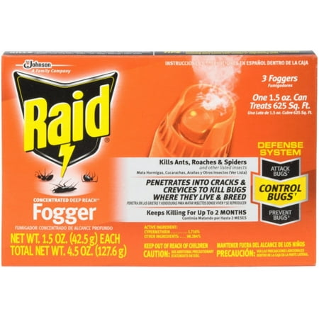6 Pack - Raid Deep Reach Concentrated Fogger 3 Each