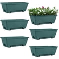 thumbnail image 1 of 6 Pack Railing Planter Box for Balcony Fences Garden,16.9 Inch Deck Railing Planter Boxes for Plants, Rectangular Hanging Window Boxes Planters, Green, 1 of 8