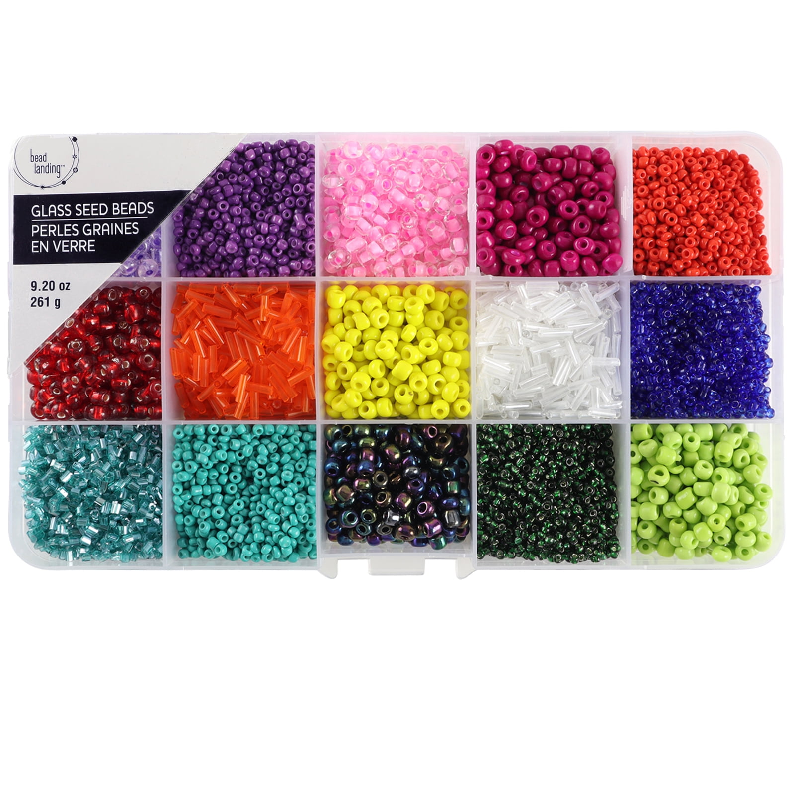 Bead Landing Rainbow Mix Glass Seed Beads, 6 Pack