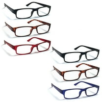 6 Pack Reading Glasses by BOOST EYEWEAR, Traditional Frames in Black, Tortoise Shell, Blue and Red, for Men and Women, with Comfort Spring Loaded Hinges, Assorted Colors, 6 Pairs ( 1.00)