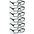thumbnail image 1 of 6 Pack Reading Glasses by BOOST EYEWEAR, Traditional Black Frames, for Men and Women, with Comfort Spring Loaded Hinges, Black, 6 Pairs (+2.00), 1 of 6