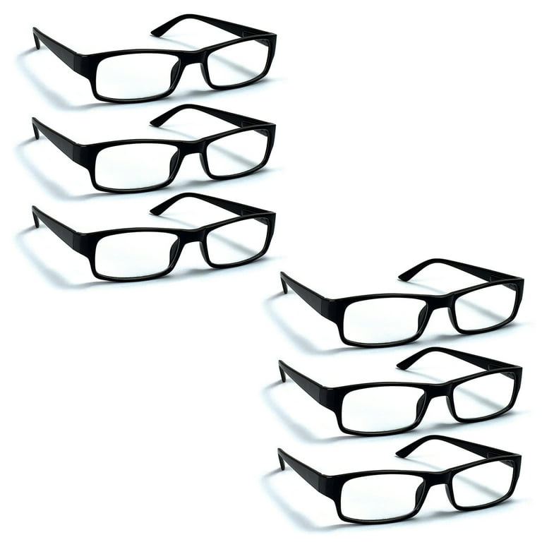 6 Pack Reading Glasses by BOOST EYEWEAR Traditional Black Frames