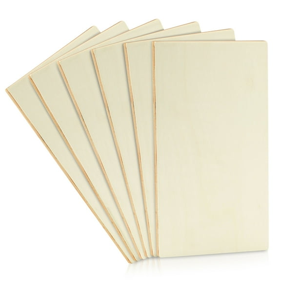 Juvale Wood Boards - 10.6 x 7 x 1/4 in, 6 Pack, Unfinished Poplar Plywood - Wood for Crafts, Blank Wooden Signs & DIY Painting Panel