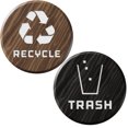 thumbnail image 1 of 6 Pack Recycle Logo and Trash can Sticker to Organize Your Trash - for Trash cans, Garbage containers and Recycle Bins - Premium Vinyl Decal (Wood - Brown/Black, Small), 1 of 8